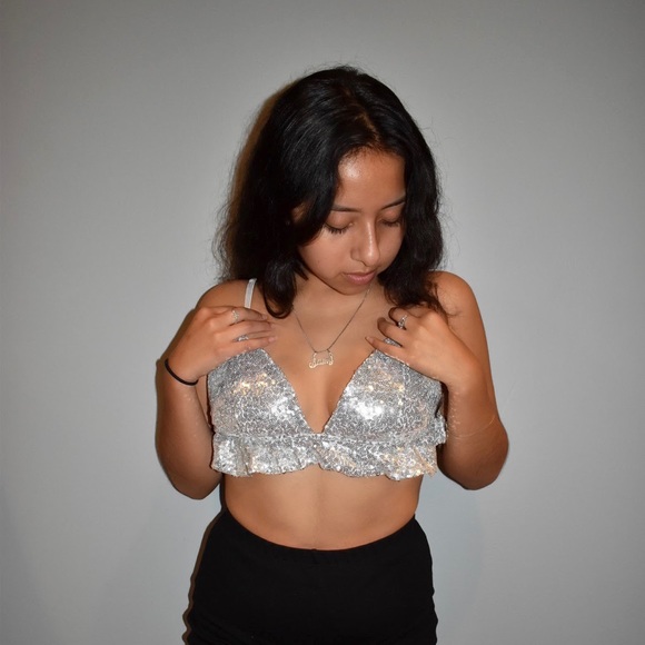 Brandy Melville Tops - Sparkly silver top